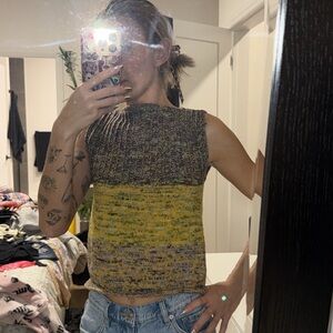 Multicolor Knit Sleeveless Top